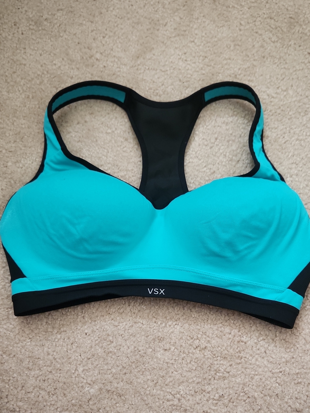 Victoria's Secret Teal and Black Racerback Sports Bra